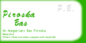 piroska bas business card